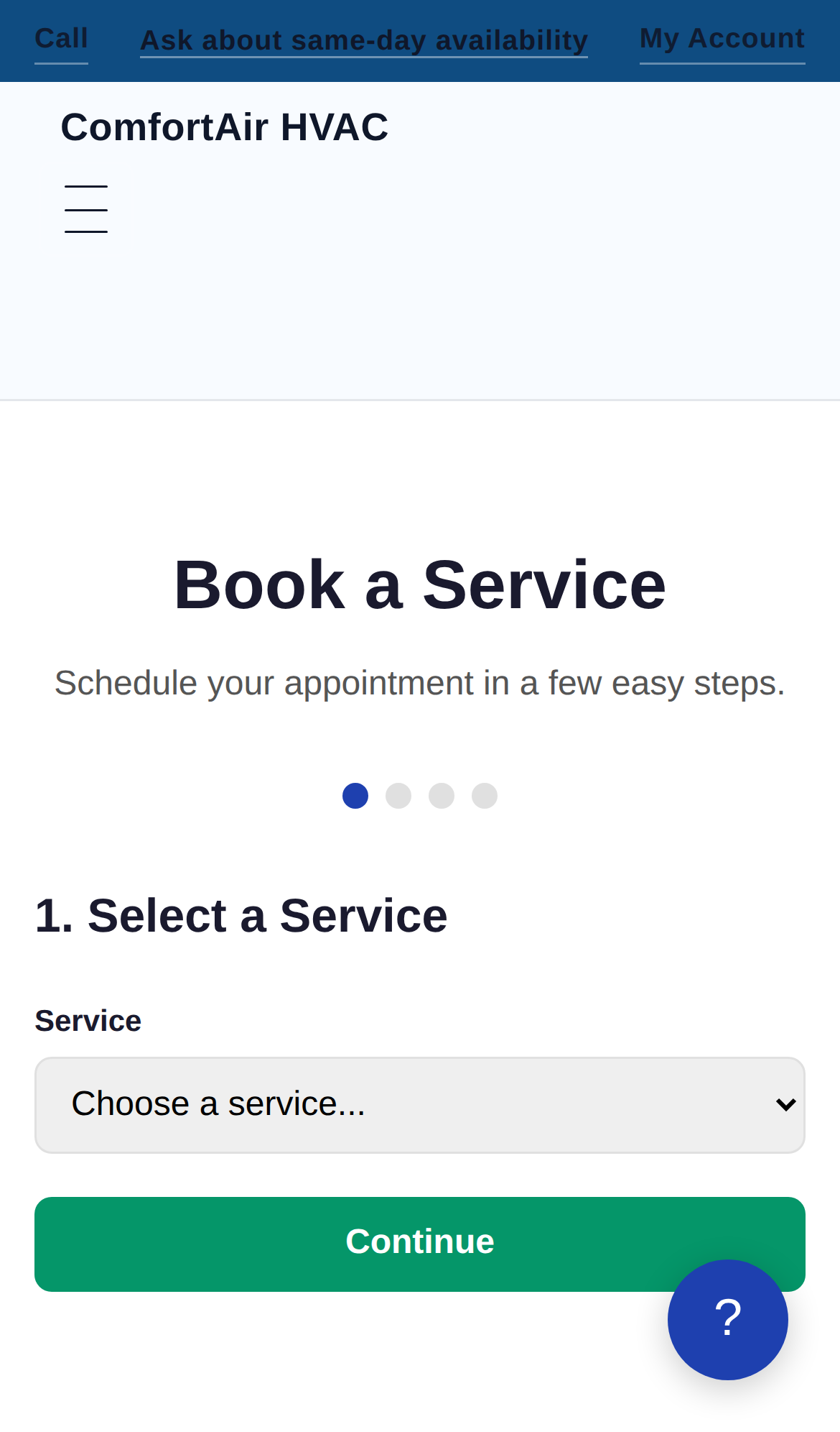 HVAC Demo mobile feature